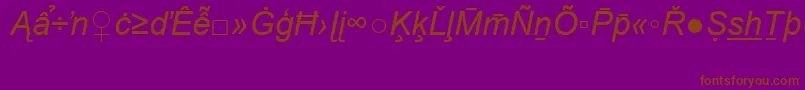 Police ArialSpecialG2Italic – polices brunes sur fond violet