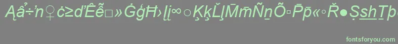 ArialSpecialG2Italic-fontti – vihreät fontit harmaalla taustalla