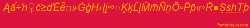 fuente ArialSpecialG2Italic – Fuentes Naranjas Sobre Fondo Rojo