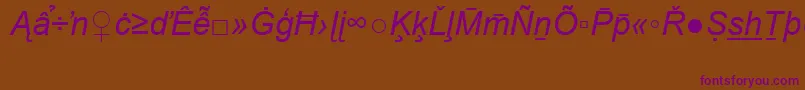 ArialSpecialG2Italic-Schriftart – Violette Schriften auf braunem Hintergrund