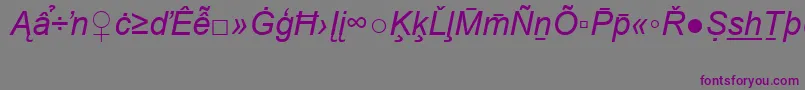 ArialSpecialG2Italic Font – Purple Fonts on Gray Background