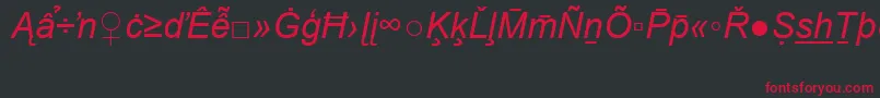 ArialSpecialG2Italic Font – Red Fonts on Black Background