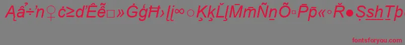 ArialSpecialG2Italic Font – Red Fonts on Gray Background