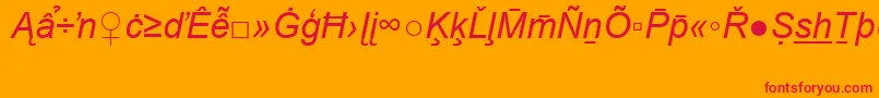 フォントArialSpecialG2Italic – オレンジの背景に赤い文字