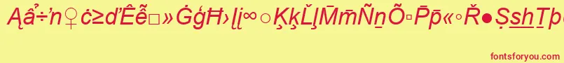 ArialSpecialG2Italic Font – Red Fonts on Yellow Background