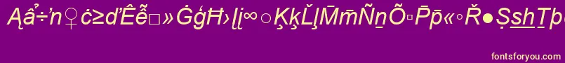 fuente ArialSpecialG2Italic – Fuentes Amarillas Sobre Fondo Morado