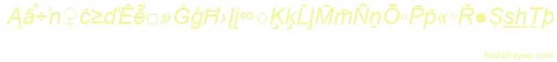 フォントArialSpecialG2Italic – 黄色のフォント