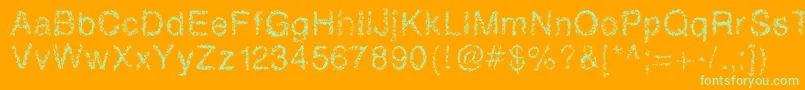 Retrobubbles Font – Green Fonts on Orange Background