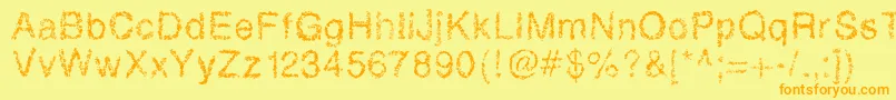 Retrobubbles Font – Orange Fonts on Yellow Background