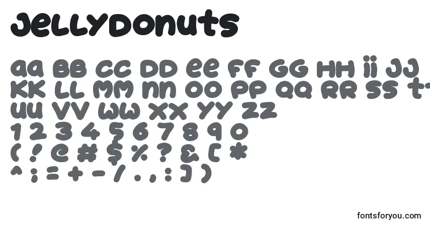 Schriftart JellyDonuts – Alphabet, Zahlen, spezielle Symbole