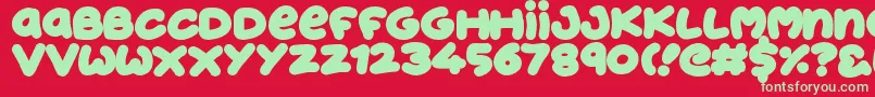 Шрифт JellyDonuts – зелёные шрифты на красном фоне