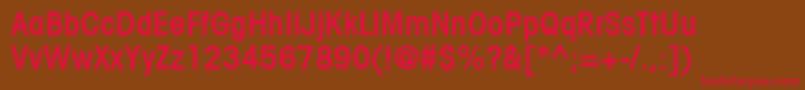 フォントItcAvantGardeGothicLtCondensedDemi – 赤い文字が茶色の背景にあります。