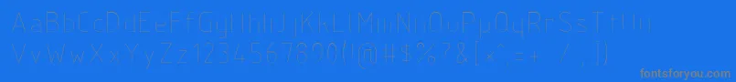 Isocp2-Schriftart – Graue Schriften auf blauem Hintergrund