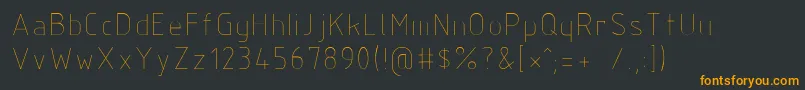 フォントIsocp2 – 黒い背景にオレンジの文字