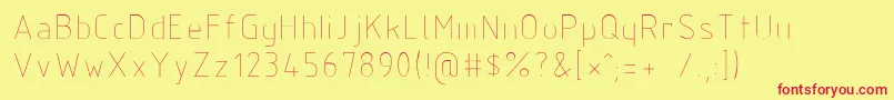 Isocp2 Font – Red Fonts on Yellow Background