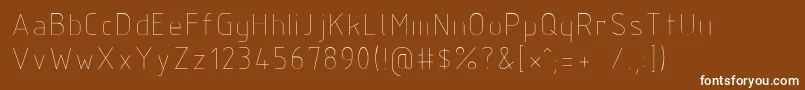 フォントIsocp2 – 茶色の背景に白い文字