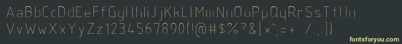 Fonte Isocp2 – fontes amarelas em um fundo preto