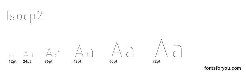 Größen der Schriftart Isocp2