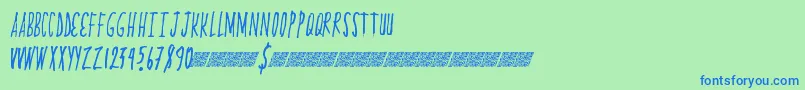 Proximafour Font – Blue Fonts on Green Background