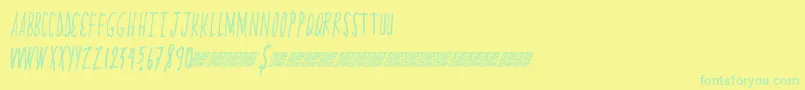 Proximafour Font – Green Fonts on Yellow Background