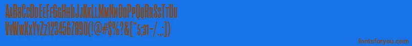 RoswellscthreeitcTt-Schriftart – Braune Schriften auf blauem Hintergrund