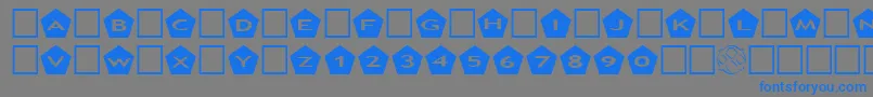 AlphashapesPentagons Font – Blue Fonts on Gray Background