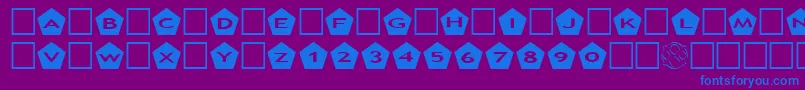 AlphashapesPentagons Font – Blue Fonts on Purple Background