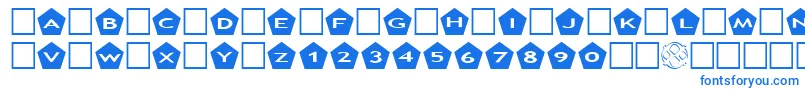 フォントAlphashapesPentagons – 白い背景に青い文字