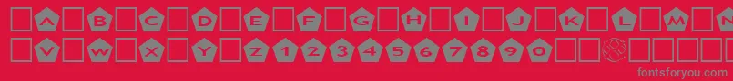 AlphashapesPentagons Font – Gray Fonts on Red Background