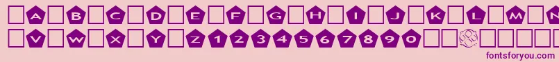 AlphashapesPentagons Font – Purple Fonts on Pink Background