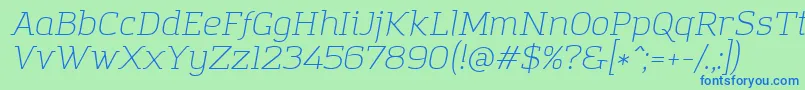 fuente AmazingGroteskLightItalic – Fuentes Azules Sobre Fondo Verde