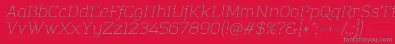 Police AmazingGroteskLightItalic – polices grises sur fond rouge