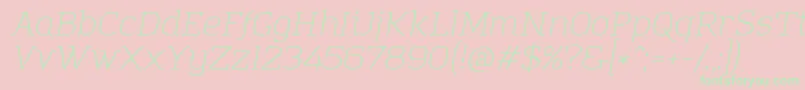 AmazingGroteskLightItalic-Schriftart – Grüne Schriften auf rosa Hintergrund