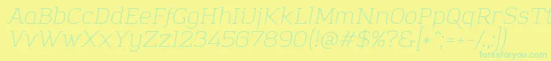 AmazingGroteskLightItalic Font – Green Fonts on Yellow Background