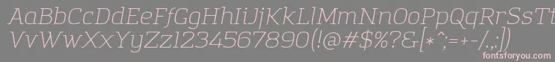 Czcionka AmazingGroteskLightItalic – różowe czcionki na szarym tle
