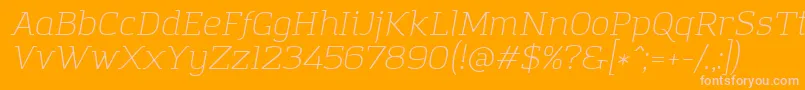 AmazingGroteskLightItalic Font – Pink Fonts on Orange Background