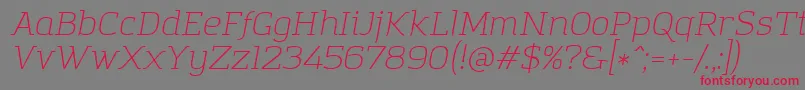 Шрифт AmazingGroteskLightItalic – красные шрифты на сером фоне