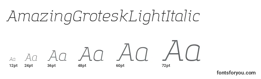 AmazingGroteskLightItalic Font Sizes