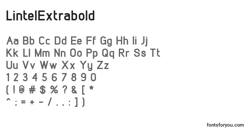 LintelExtrabold-fontti – aakkoset, numerot, erikoismerkit