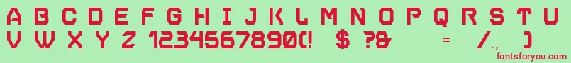 VoyagerGrotesqueBold Font – Red Fonts on Green Background
