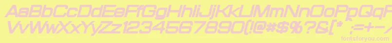 ProbertBlackItalic Font – Pink Fonts on Yellow Background