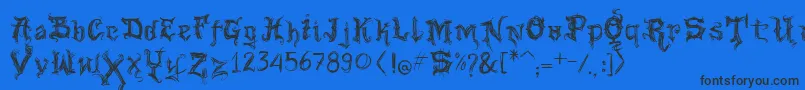 VtksGoodVibrations-Schriftart – Schwarze Schriften auf blauem Hintergrund