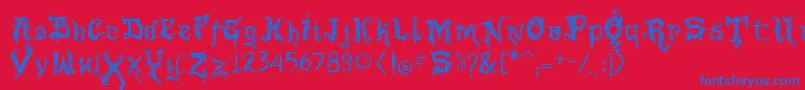 VtksGoodVibrations Font – Blue Fonts on Red Background