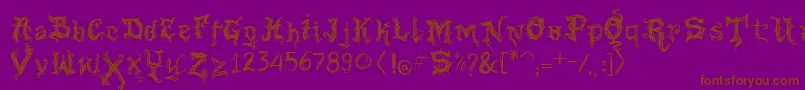VtksGoodVibrations-Schriftart – Braune Schriften auf violettem Hintergrund