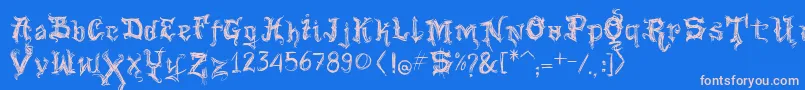 VtksGoodVibrations Font – Pink Fonts on Blue Background