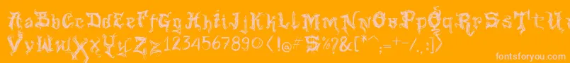 VtksGoodVibrations-fontti – vaaleanpunaiset fontit oranssilla taustalla
