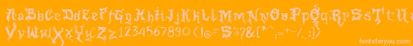 VtksGoodVibrations-Schriftart – Rosa Schriften auf orangefarbenem Hintergrund