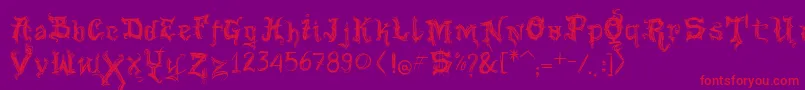 VtksGoodVibrations Font – Red Fonts on Purple Background