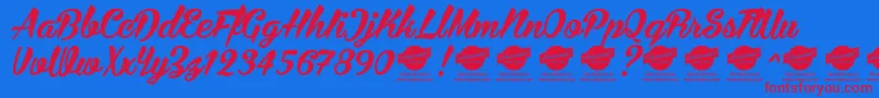 BiraPersonalUseOnly Font – Red Fonts on Blue Background
