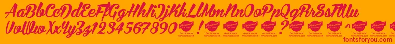 More about BiraPersonalUseOnly Font BiraPersonalUseOnly Font – Red Fonts on Orange Background
